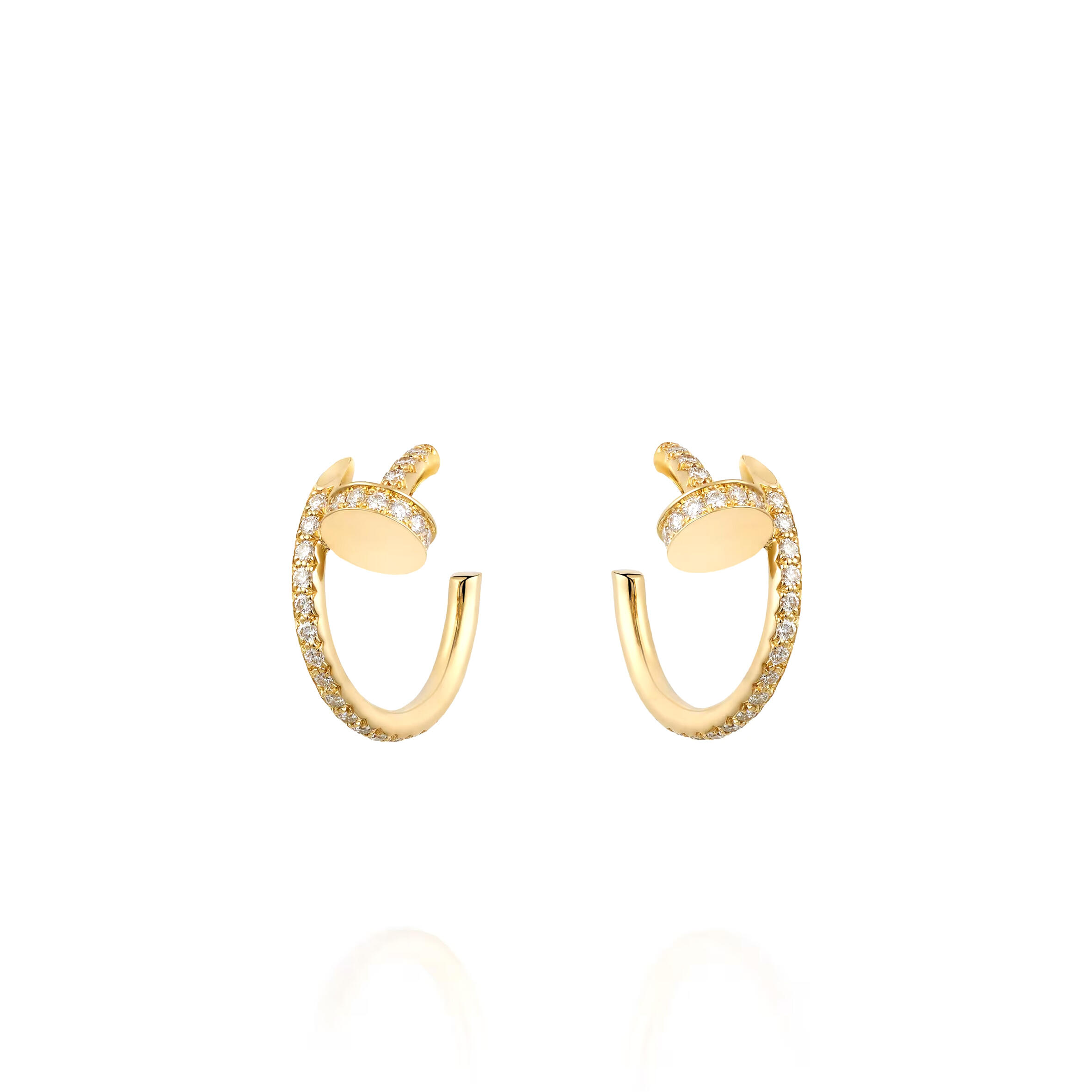 CARTIER JUSTE UN CLOU HOOP EARRINGS, SMALL MODEL, PAVED B8301430
